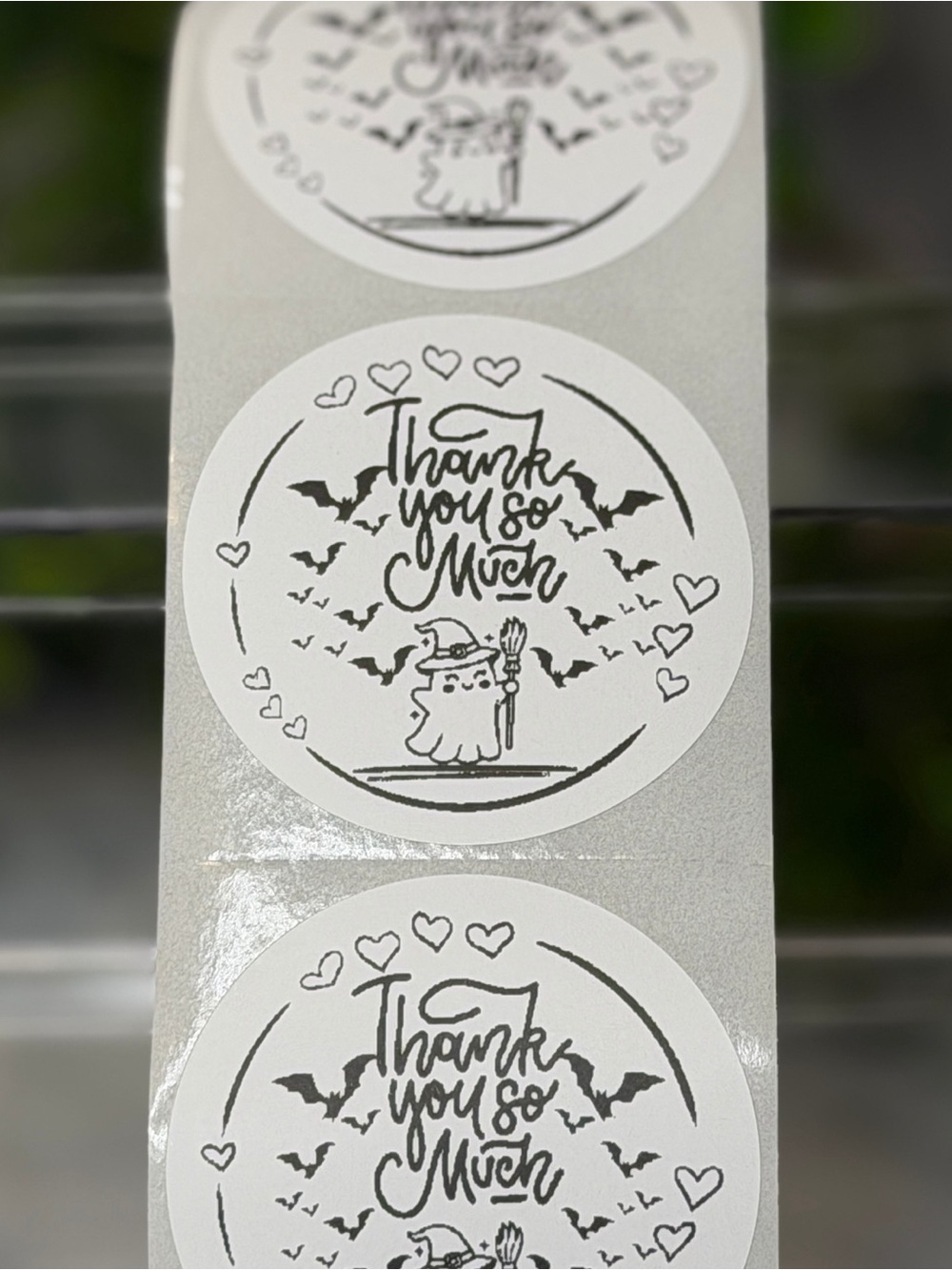 Halloween Ghost Thank You So Much Round Stickers 2” Labels 200 Count Packaging